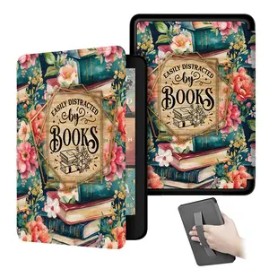 Case for All-New Kindle Paperwhite 12th Gen 2024 and Kindle Colorsoft Signature Edition, Book Lovers Gifts Lightweight PU Leather Cover with Auto Sleep Wake Hand Strap