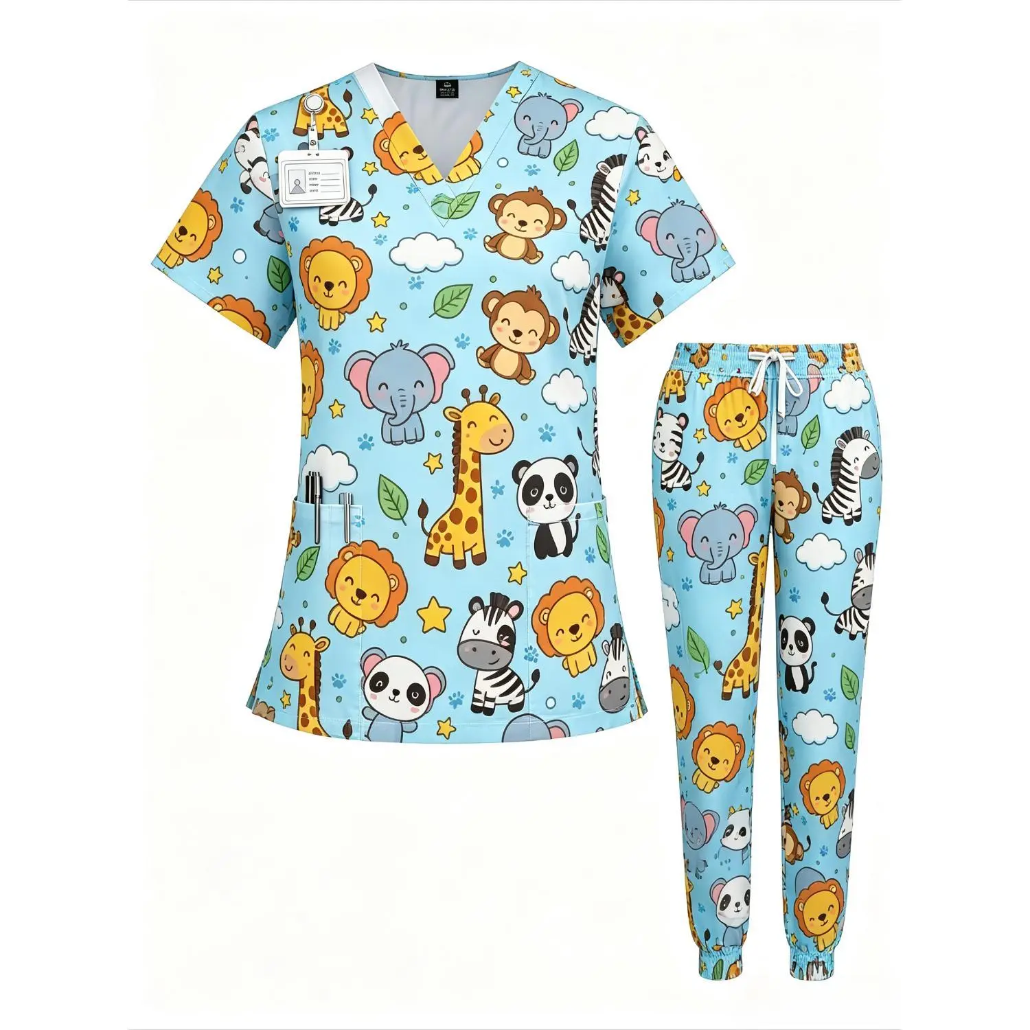 Versatile Unisex Medical Scrubs Set for Nurses, Veterinary Clinic, Dental Hospital, and Healthcare Professionals