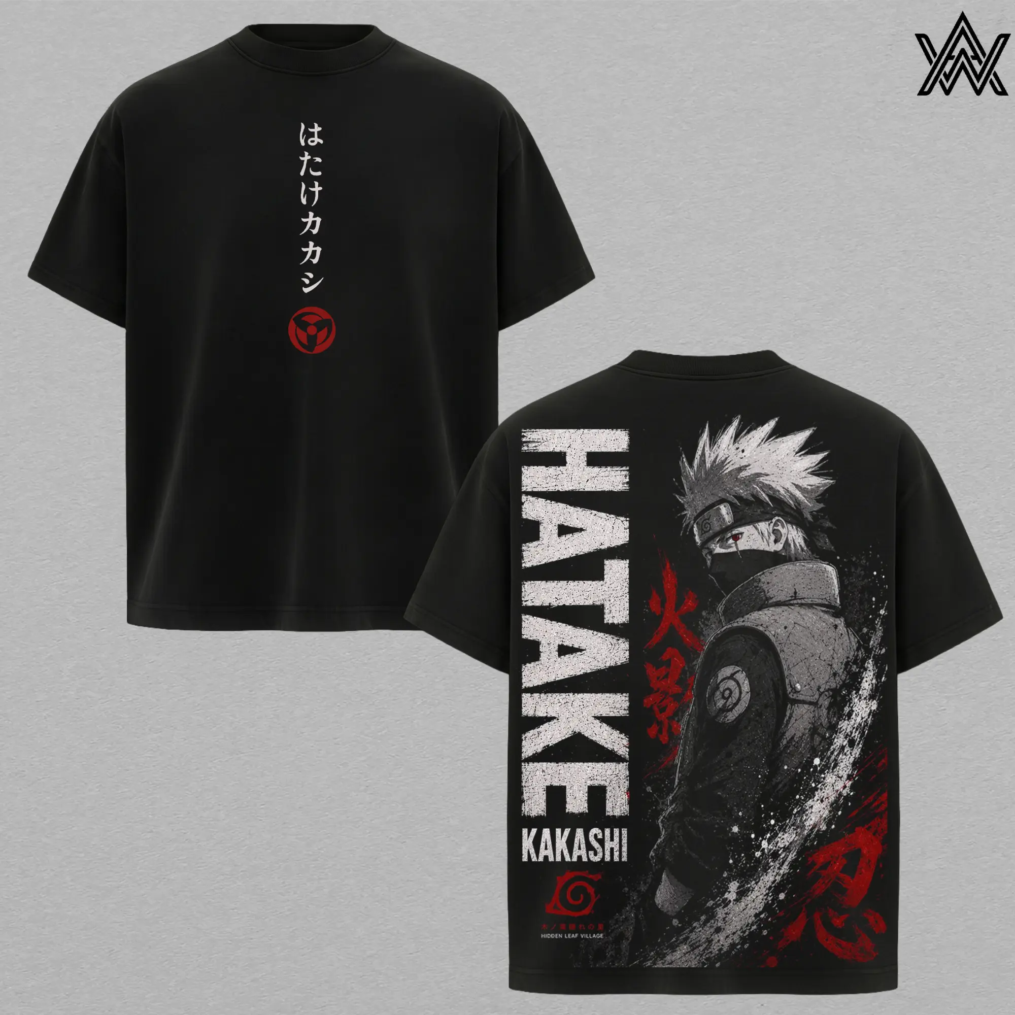 Kakashi Hatake Tee – Naruto Shippuden Anime Manga T-Shirt, Copy Ninja Graphic Tee, Unisex Oversized Casual Shirt, Sharingan Sensei Anime Tee, Hidden Leaf Jonin Manga Shirt, Retro Ninja Streetwear Tee, Gift for Naruto Fans