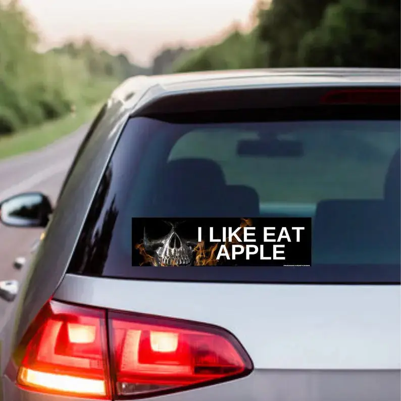 (fast shipping)I Like Eat Apple Car Bumper Sticker11''x3''