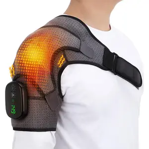 Heated Shoulder Wrap Massager Pad, Wireless Vibration Massage for Men Women, Muscle Relaxation, 3 Heating Settings, Left Right Shoulder Relief