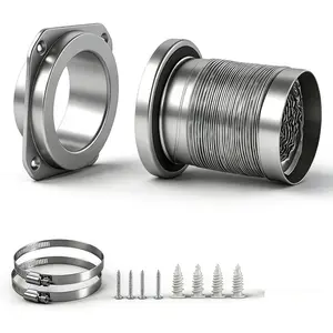 Dryer Vent Connector - 3.3FT 4" Flexible Hose with Clamp, Snap-Lock Tool-Free Installation, Fire-Safe Seal for Easy Cleaning & Laundry Efficiency