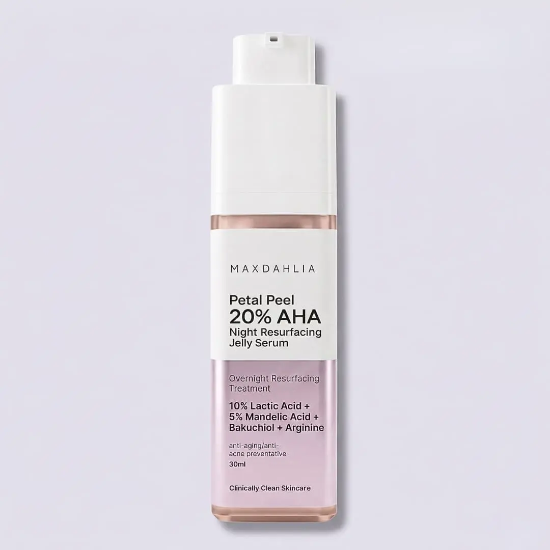 Petal Peel 20% Resurfacing Jelly Serum - Hydrating Formula for Skin Renewal, Suitable for All Skin Types Exfoliant Brightener Aha Lactic Smooth Skincare