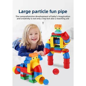 9076 Large Particle Fun Pipeline Building Blocks Kindergarten Educational Early Learning Assembly Toy Set KJ012 Teaching Aids