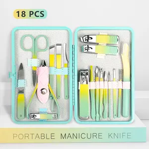 Upgraded 18-in-1 Professional Manicure Set [Christmas Present], Stainless Steel Tools with Travel Case for Men Women