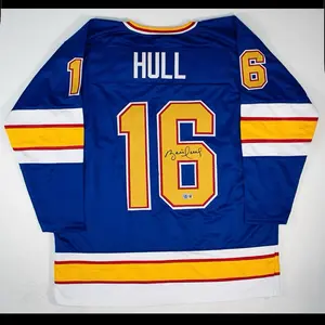 HOF Brett Hull Autographed St Louis Blue Jersey High-Quality Fabric Unique Design with Distinctive Pattern and Personal Touch for Collection