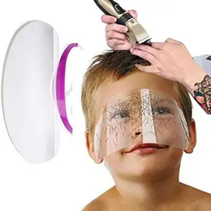 50Pcs Disposable Face Shield Hair Salon Face Cover Transparent Plastic Bang Trimmer Kits with Adhesive Strip Hair Cutting Barber Tools for Home Kids Adults