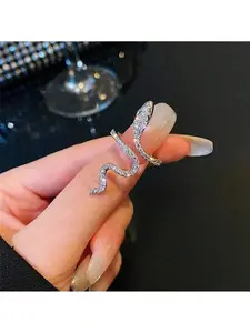 Adjustable Crystal Snake Ring – Sparkling Cubic Zirconia Coil Design, Bold & Mystical Jewelry for Women, Gift for Her Dazzling Serpent Ring: Adjustable Sparkling CZ Coil for a Bold, Mystical Look – The Ultimate Statement Gift