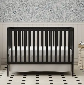 5-in-1 Convertible Baby Crib - JPMA Certified Natural Pinewood Nursery Furniture, Adjustable Height Toddler Bed for Newborns with Quick Installation