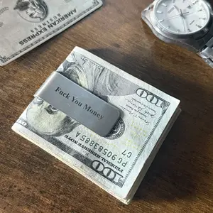 Tenacious Stainless Steel Money Clip - Motivational Cash & Card Holder for Men - 100% Stainless Steel - Minimalist & Slim - Fuck You Money Design - Perfect Gift for Entrepreneurs - Fathers Day Gift - Fathersdaygift