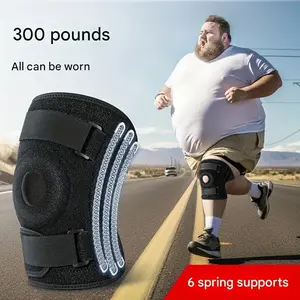 Unisex Large Sports Knee Stabilizer, Breathable Shock-Absorbing Sports Knee Sleeve - Adjustable Pressure Silicone Spring Design, Comfortable Fit, Up to 300lb Support, Ideal for Running, Basketball