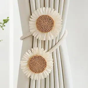 1pc Bohemian Flower Curtain Tie-Back with - Adjustable & Loop for Sheers/ Panels - Decorative Holdbacks Suitable for,, Bedroom - Installation