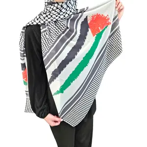 Keffiyeh Palestine Chiffon Hijab Scarf Keffiyeh Palestine Chiffon Hijab Scarf