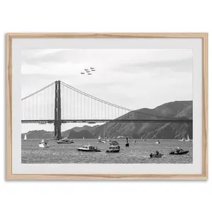 Golden Gate Bridge Jet Fighters Print - Blue Angels Bay Area Poster For Home Decor