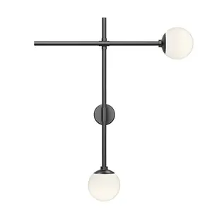 Sabon Double Sconce - Modern Design With White Etched Globe For Bright Illumination