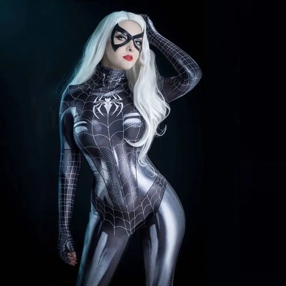 Superhero Cosplay Costume – Black Cat 3D-Printed Tight Bodysuit (Christmas Gift) – Comedy and Hilarious Props