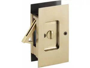 Emtek 2107US15 1.37 to 1.75 in. Modern Rectangular Passage Pocket Door Lock - Satin Nickel