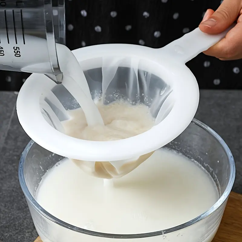 100 Mesh Fine Mesh Filter, Hanging Strainer, Fine Mesh Strainer With Handle, Plastic Strainer, Strainers for Kitchen, Suitable for Home Brewing, Kitchen Sieve Filter for Wine, Tea, Soy Milk, Baking, Kitchen Strainer, Food Strainer, Juice Flour Filter
