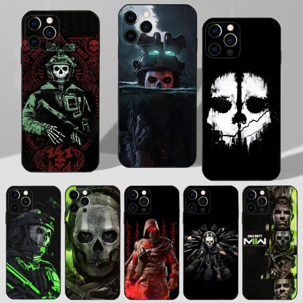 Call of Duty Soft Silicone Black Heavy Duty Shockproof Phone Case - Mobile Phone Accessories for Gamers, Compatible with iPhone 16/15/14/13/12/11 Pro Max/Plus, Ideal Birthday/Christmas Gift for Boyfriends