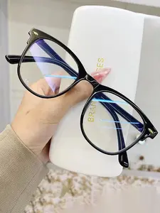 Simple Eyeglasses for Men and Women, 1 Piece Fashion Stylish Square Frames Transparent Eyeglasses with Anti-blue Light Lenses for Everyday Use, Fashion Accessory