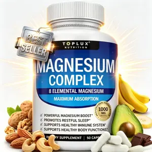 Toplux Nutrition Magnesium Complex, 1000mg, 90 Count Daily Supplement