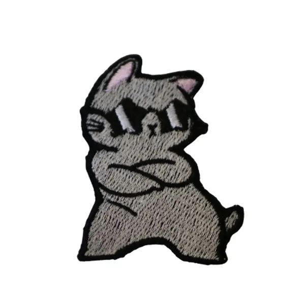 Cool Sunglasses Cat Embroidered Patch – Funny Aesthetic Street Style Iron-On Badge