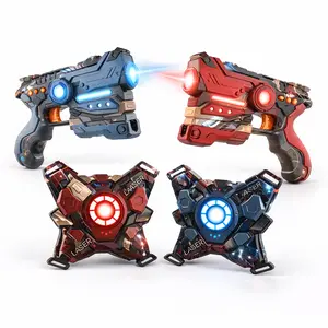 2 Player Laser Tag Set Rechargeable Blasters and Vests 2.4GHz Fully Synced Multiplayer Game for Kids and Family