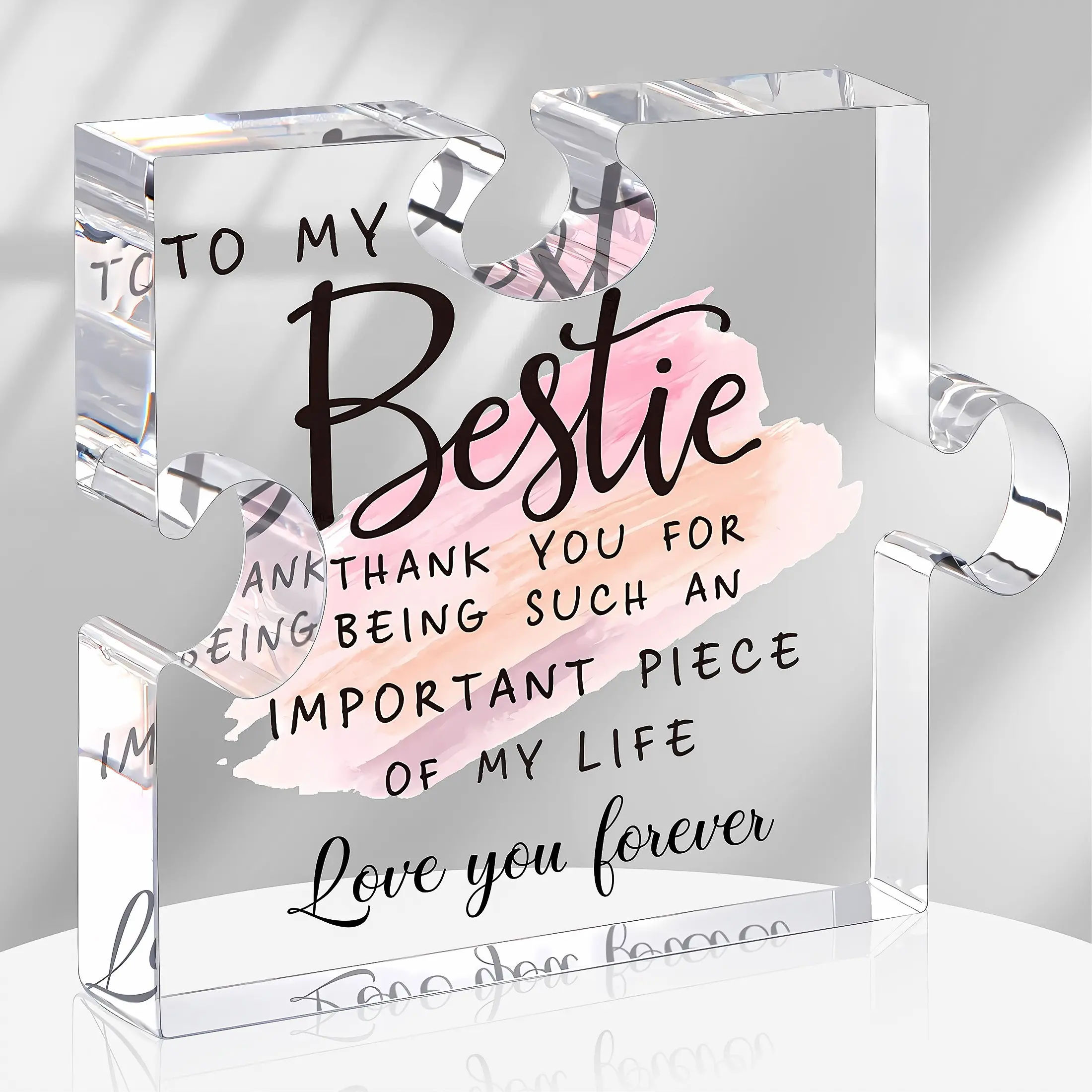 Acrylic Puzzle Gift for Sisters, Creative Desktop Decoration & Table Centerpiece, Perfect Office Accessory for Birthdays, Thanksgivings, Christmases, Novelty Decor