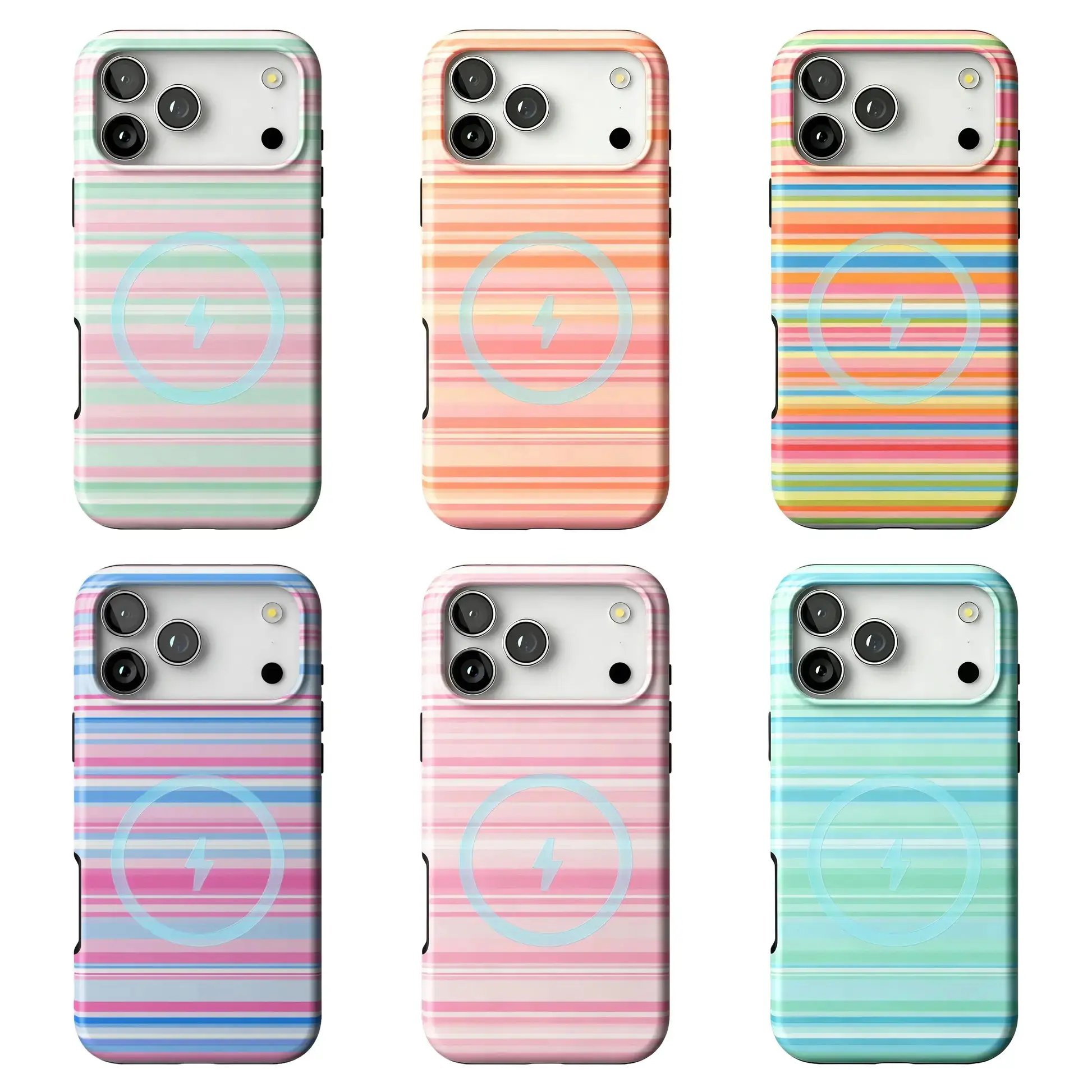 MNBVCX Retro Summer Mood stripe pattern, sturdy, protective, Magsafe Compatible, suitable for iPhone 17/16/15/14/13/12 Pro Max/Plus/Pro, simple and stylish phone case, perfect gift, Fashion Summer Phone Case | Designed for Party, Beach, Pool & Outdoor