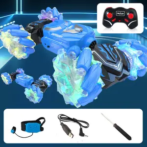 Tecnock Blue RC Car with Lights & 360° Rotating Action for Kids Hand-Controlled Fun & Entertainment Perfect for Boys Girls Fun Gift for Kids