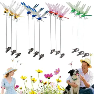 12pcs Mosquito Repellent Dragonfly Clips, Waterproof Fake Dragonfly Clips for Outdoor Hanging Decorations, Garden Decoration