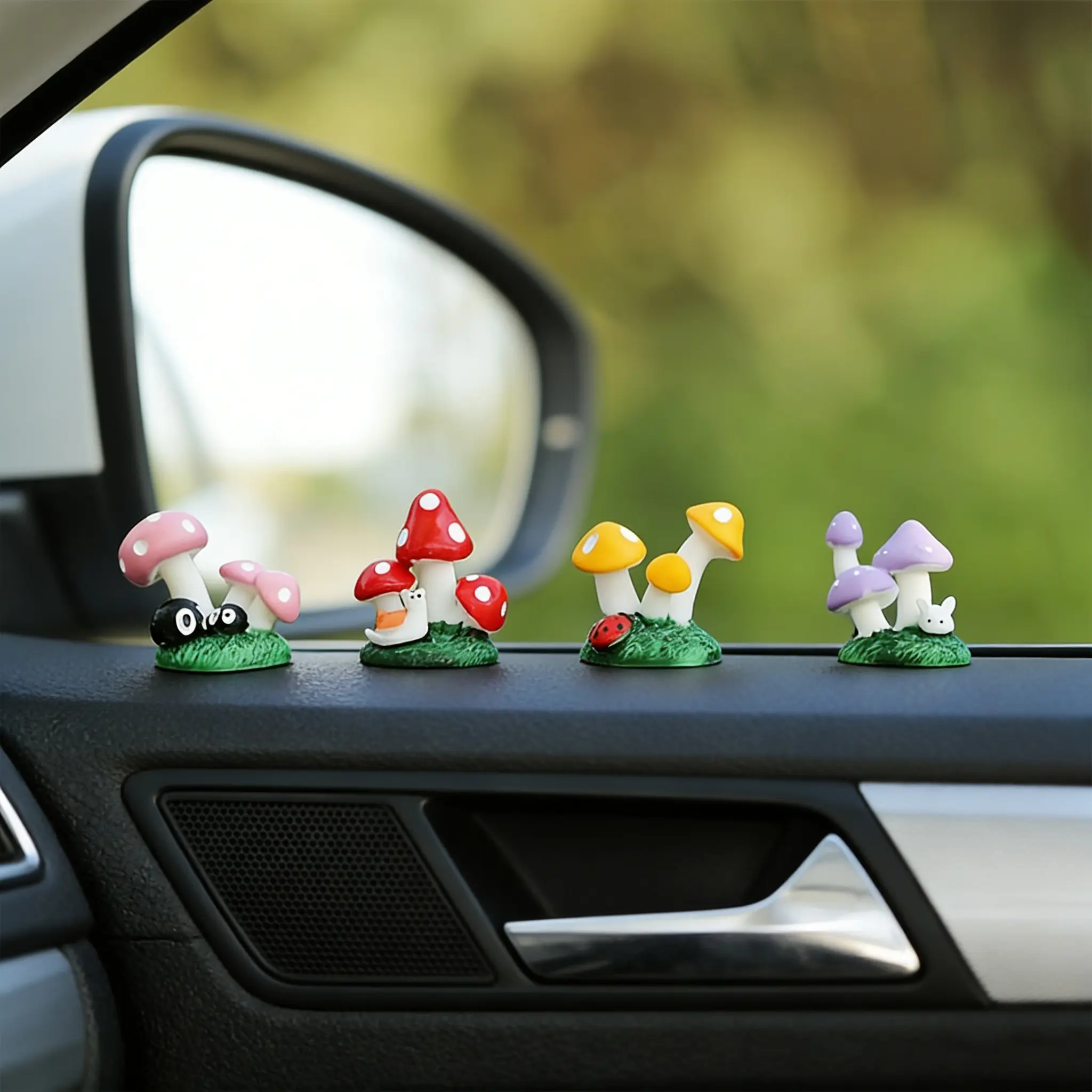 Cute Mushroom Car Dashboard Ornament Set, Anime Mini Resin Car Interior Decor, Car Interior Decoration, Car Interior Ornaments, Kawaii Car Accessories for Women, Perfect Car Lover Gift, Car Interior Accessory, Car Interior Decorative, Car Decorations