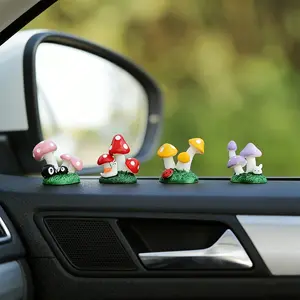 Cute Mushroom Car Dashboard Ornament Set, Anime Mini Resin Car Interior Decor, Car Interior Decoration, Car Interior Ornaments, Kawaii Car Accessories for Women, Perfect Car Lover Gift, Car Interior Accessory, Car Interior Decorative