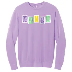 Mambo Stamped - Mardi Gras Cotton Crewneck