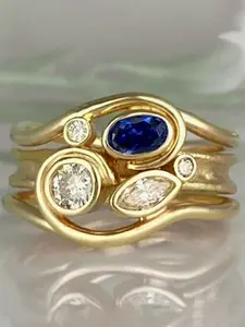 1 PC Luxury Cubic Zirconia Ring Statement Multi Ring For Women For Wedding Engagement Anniversary Party Jewelry Valentine's Day Gift