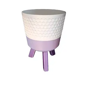 Pretty Planter - White with Purple Legs and Unique Design Pretty Planter