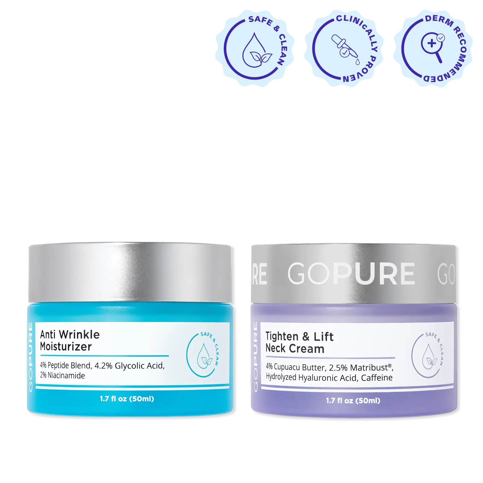 GOPURE Wrinkle Remedy Set - Neck Cream + Anti-Wrinkle Moisturizer