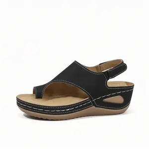 Women's Orthopedic Platform Wedge Sandals Fashion Flower Hollow Out Open Toe Flip Flops Wide Width Comfort Casual Summer Shoes Lightweight Non-Slip Outdoor Beach Walking Sandals For Women