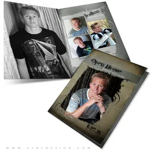 5x7 Folded Senior Graduation Card - Halftone Him