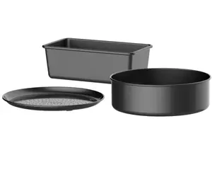 Bake Kit Nonstick Aluminum 3-Piece Bakeware Set Black