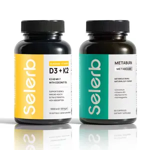 Selerb Vitamin D3 K2 + Metaburn Bundle – 10,000 IU D3, 200 mcg MK-7, Virgin Coconut Oil, Chromium, B12 & Berberine HCI – Bone, Heart, Immune & Daily Nutrient Support Healthcare Dietary Supplement Fitness