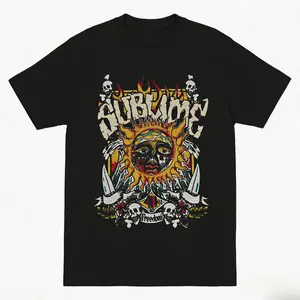 Holafish Oversized Acid Wash Vintage Sun Graphic T-Shirt Heavyweight Cotton Streetwear Casual Sassy Statement Tees for Men & Women