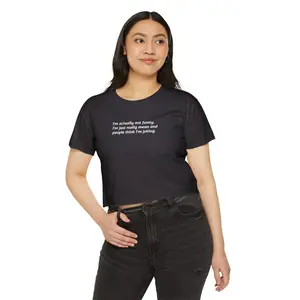 I'm not actually funny - Slim Fit Women's Festival Crop Top