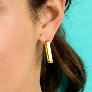 Big squares in 18kt Plating with Italian 925 Sterling Silver