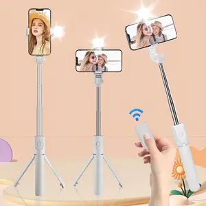 Smart Selfie Stick with Light, 360° Rotatable & Telescopic Phone with Wireless Remote Control, Suitable for Stable Shooting in Selfies and Video Recording, Selfie Accessories