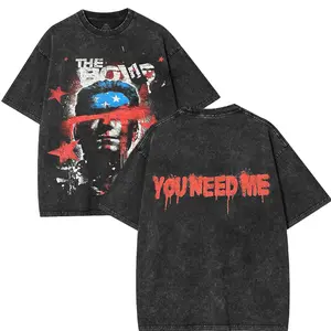 Retro Limited The Boys T-Shirt, Homelander Graphic Tees, Comic Movie Oversized Heavyweight Cotton Washed Tee, TV Show Merch, Men Gifts