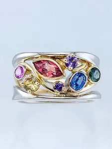 1 PC Glamorous Cubic Zirconia Ring For Women For Valentine's Day Gift Wedding Anniversary Party Jewelry