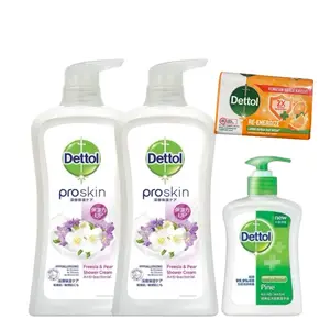 Dettol Proskin Body Wash & Hand Wash Set 32.08 fl. oz.*2 Freesia & Honey Pear Cleansing Radiance Hydrating with Pine Hand Soap Gentle Comfort