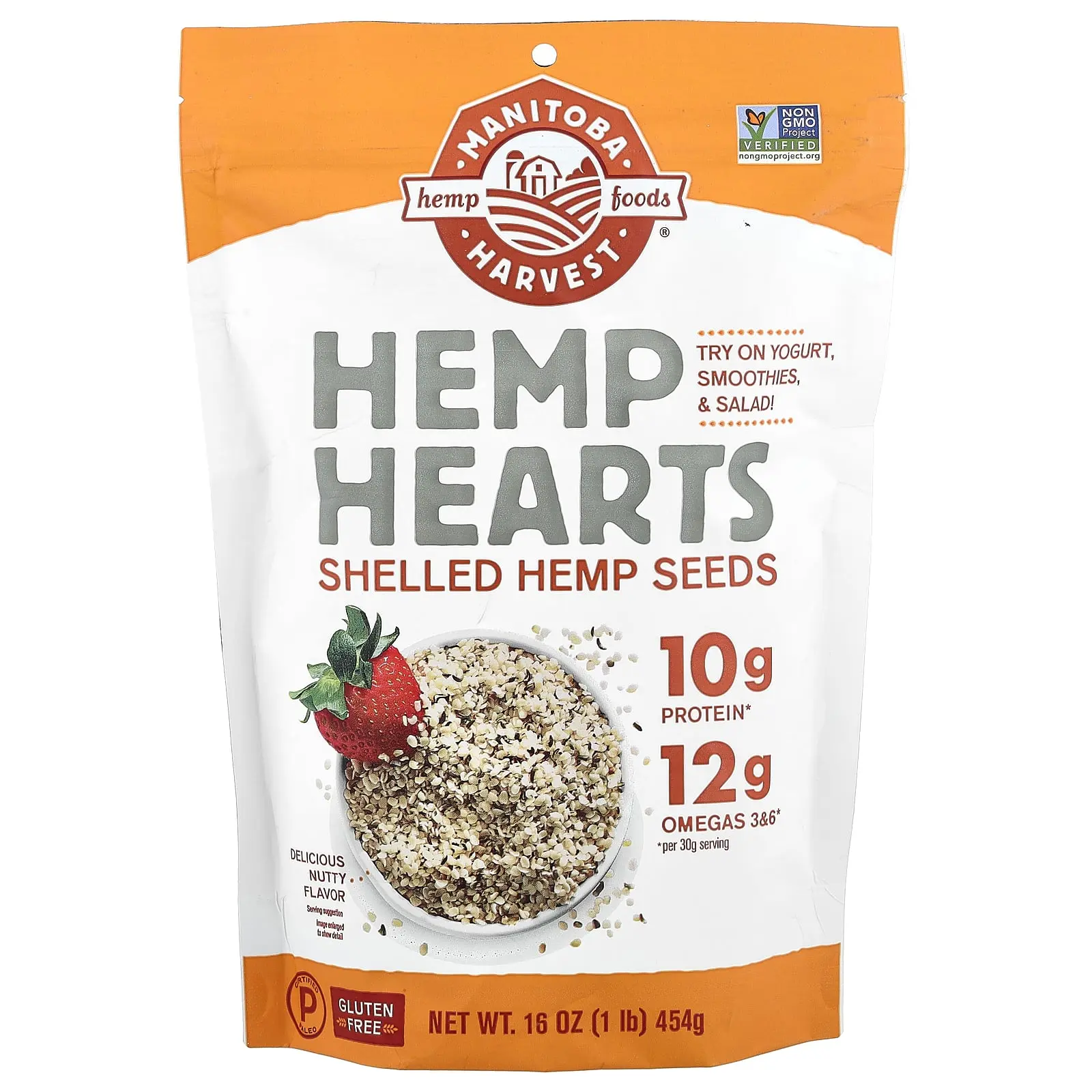 Manitoba Harvest Hemp Hearts, Shelled Hemp Seeds, Delicious Nutty Flavor, 16 oz (454 g)