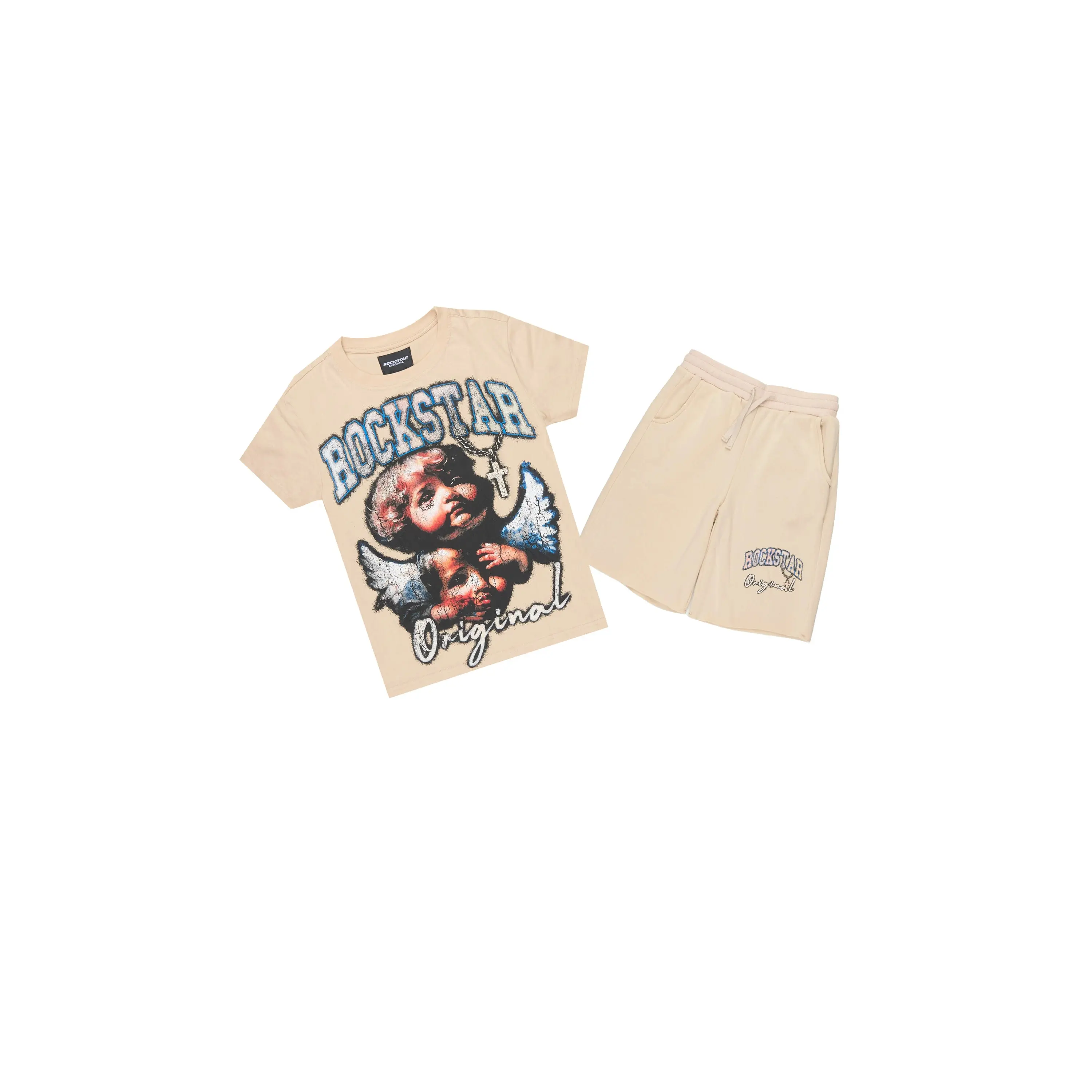 Boys Deiter Beige T-Shirt Short Set